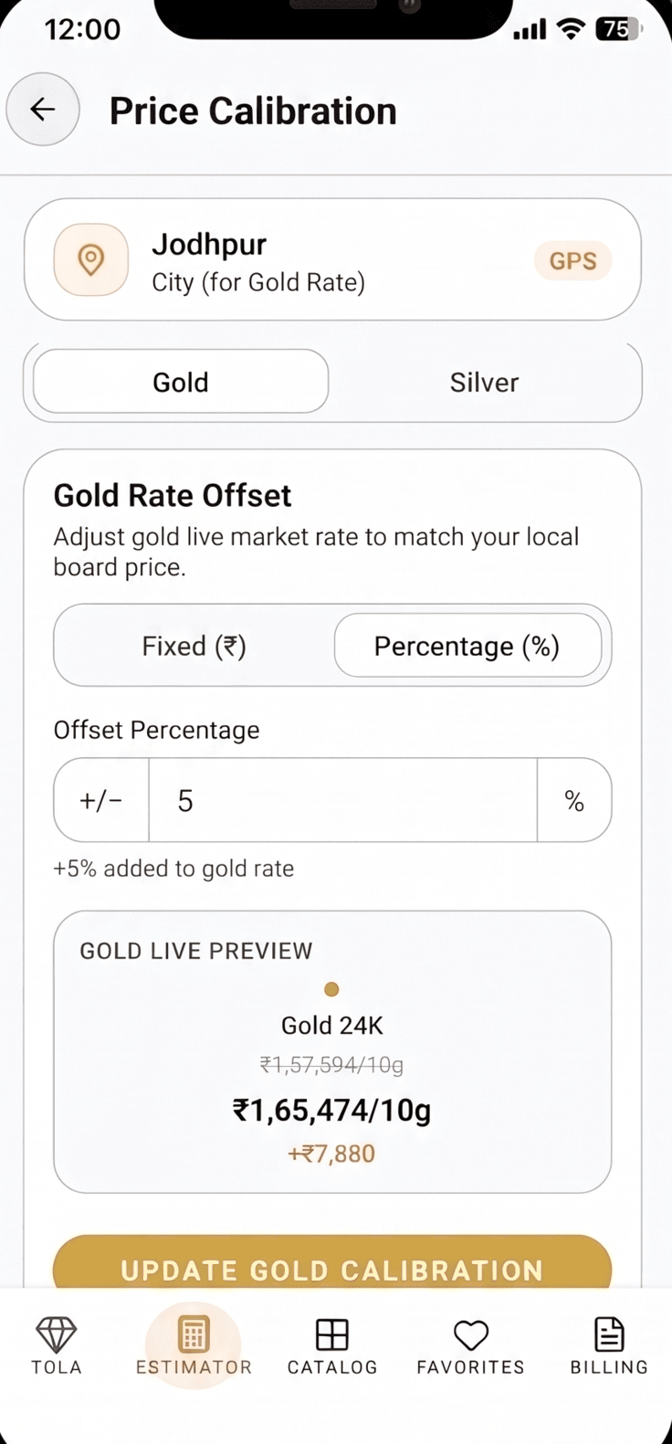 Price calibration to local board rate
